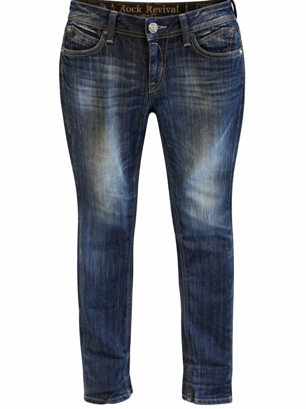 Rock Revival Hazel Jeans Size 30 Distressed Straight Leg Blue Denim Women’s